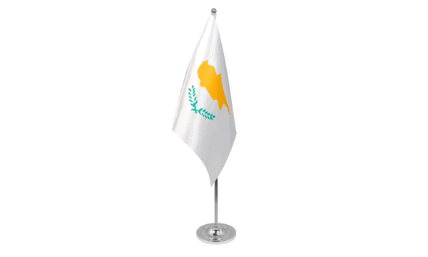 Cyprus Satin Table Flag